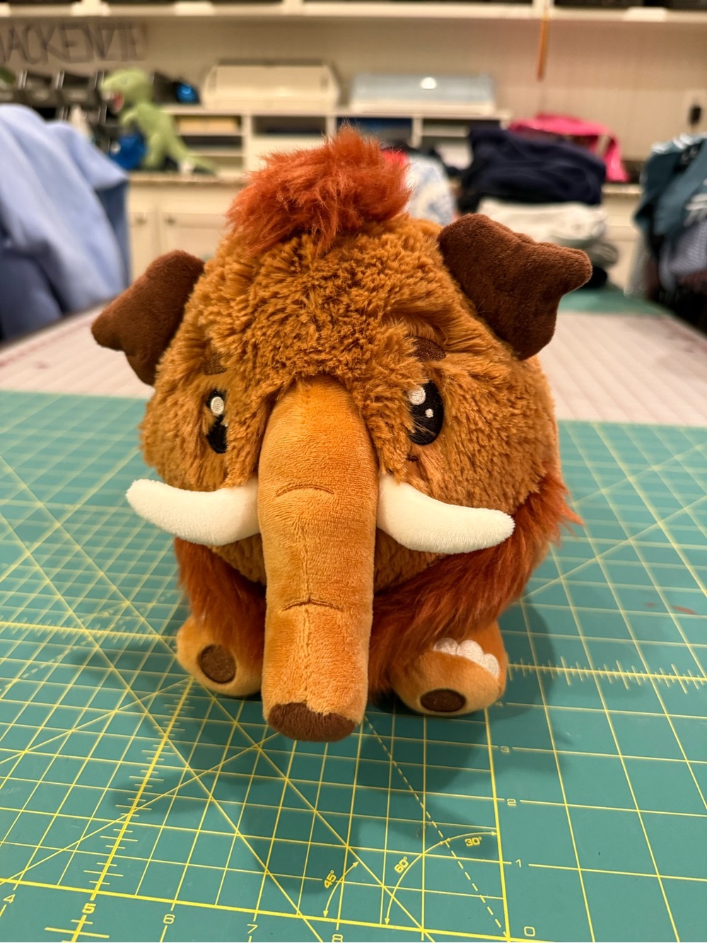 Plush Woolly Mammoth Stuffed Animal - Brown